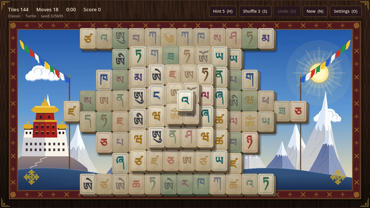 Tibetan Alphabet Solitaire